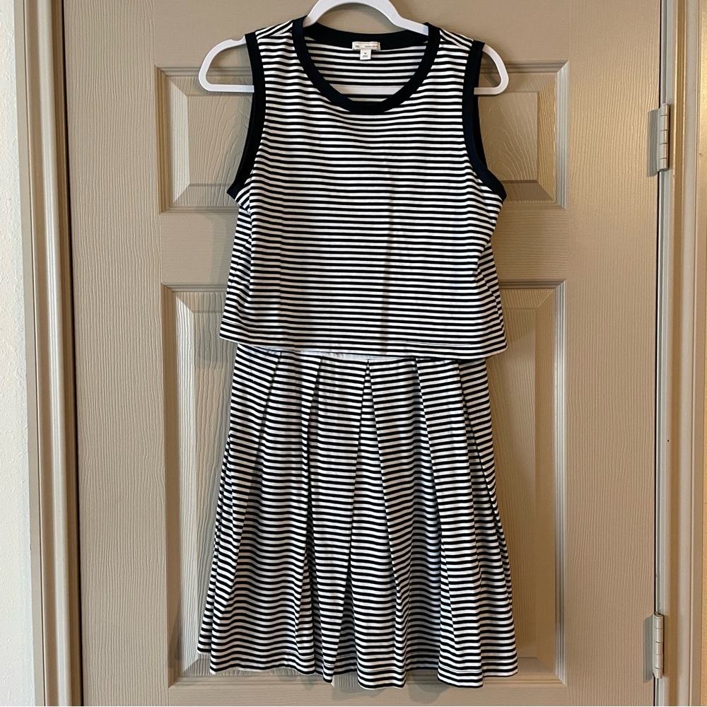 GAP - Navy Blue and White Striped Dress